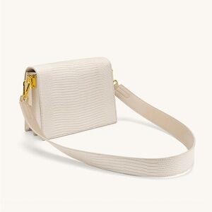 JW PEI mini flap crossbody ivory lizard